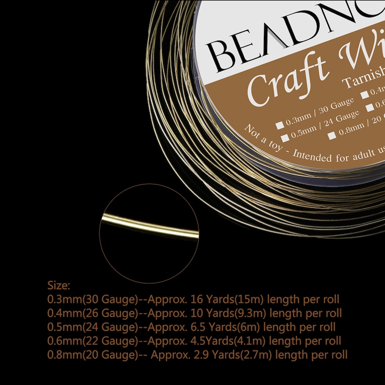 Solid Round Bare Copper Wire 20/22/24/26/30 Gauge Gold Silver Color Tarnish Resistant Jewelry Making Wire Dead Soft BEADNOVA image 5