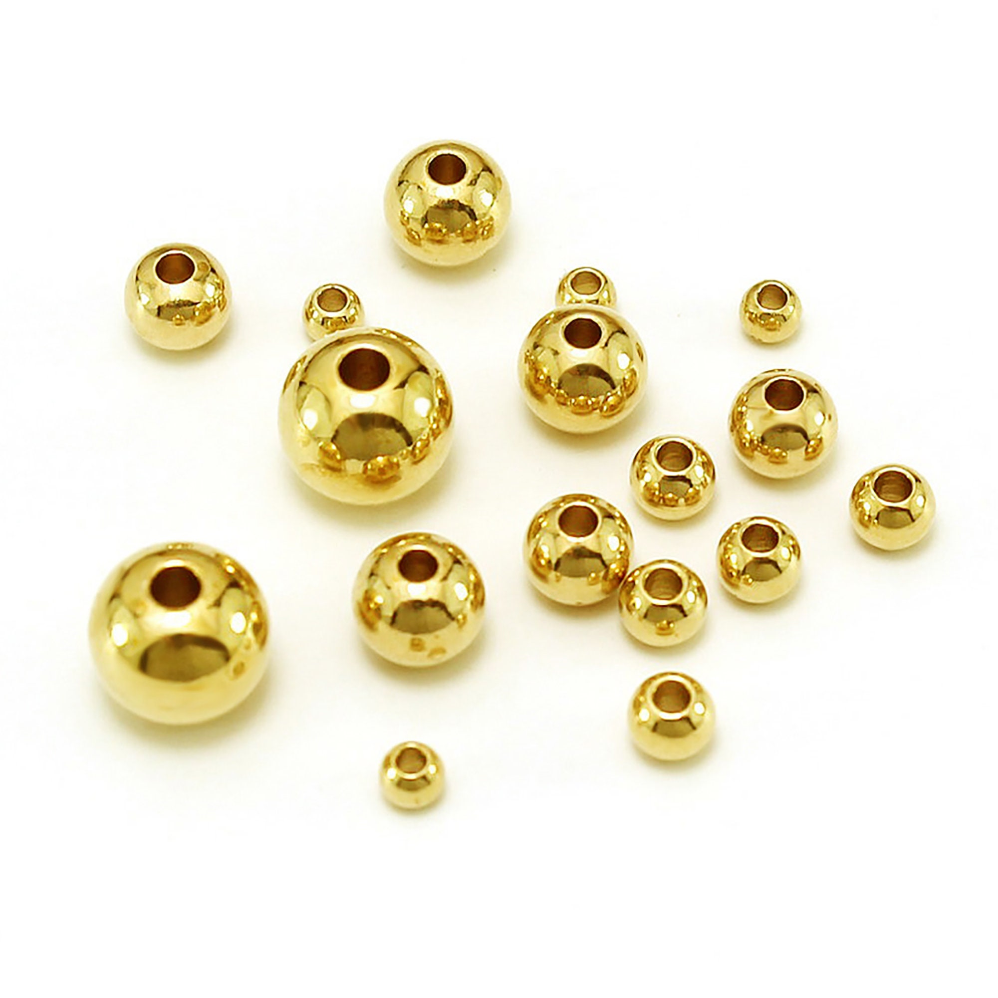  BEADIA 14K Gold Plated Round Spacer Beads 2mm 600pcs for  Jewelry Making Findings Non Tarnish