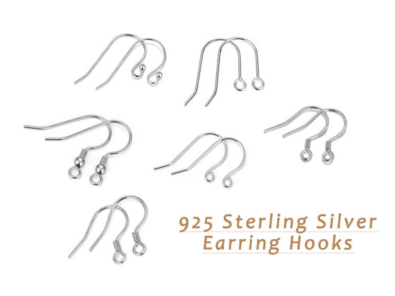 925 Sterling Silver Earring Hooks 6 Pairs 22 Gauge Wire Earring Findings  Kits Fish Hook Ear Wire for Jewelry Making DIY Earrings Supplies 