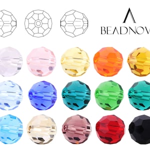 4/6/8/10mm Faceted Beads Classic Round Crystal Glass Beads Fashion Jewelry Beads Findings Charm Beads by BEADNOVA #5000