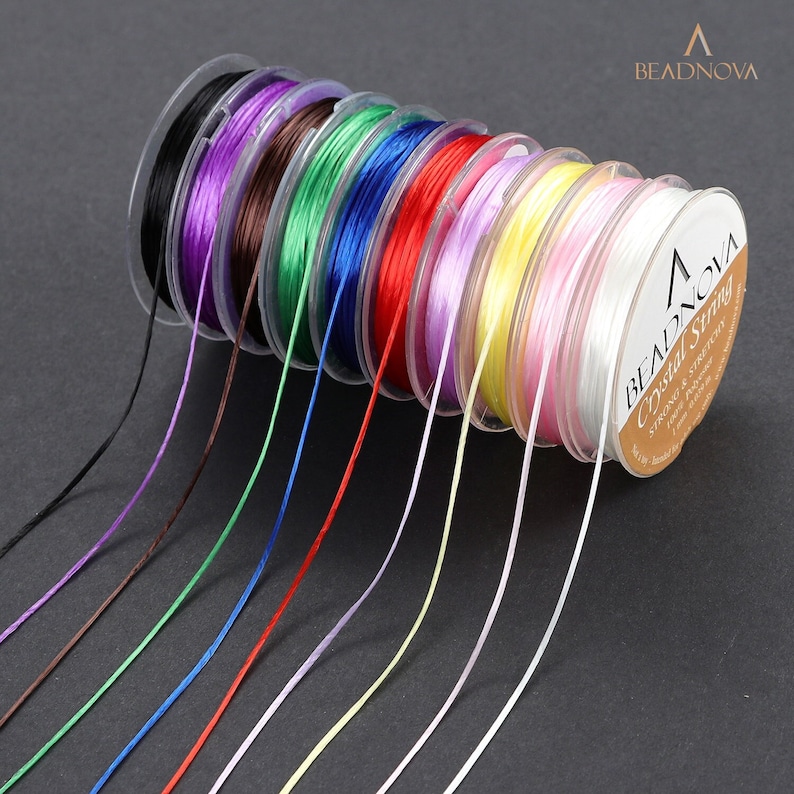 Color String Material Mixed Color 1mm Elastic Stretch Polyester Crystal String Cord for ...