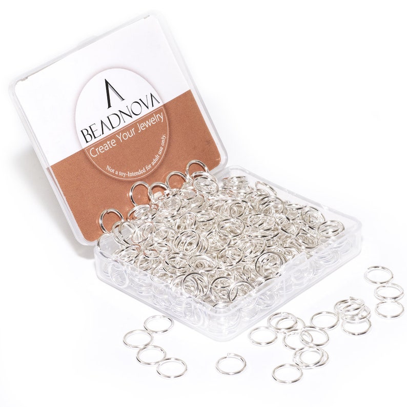 Open Jump Ring Silver Plated Silvertone Color Jumprings for Jewelry Making 3mm 4mm 5mm 6mm 7mm 8mm 10mm BEADNOVA 10mm
