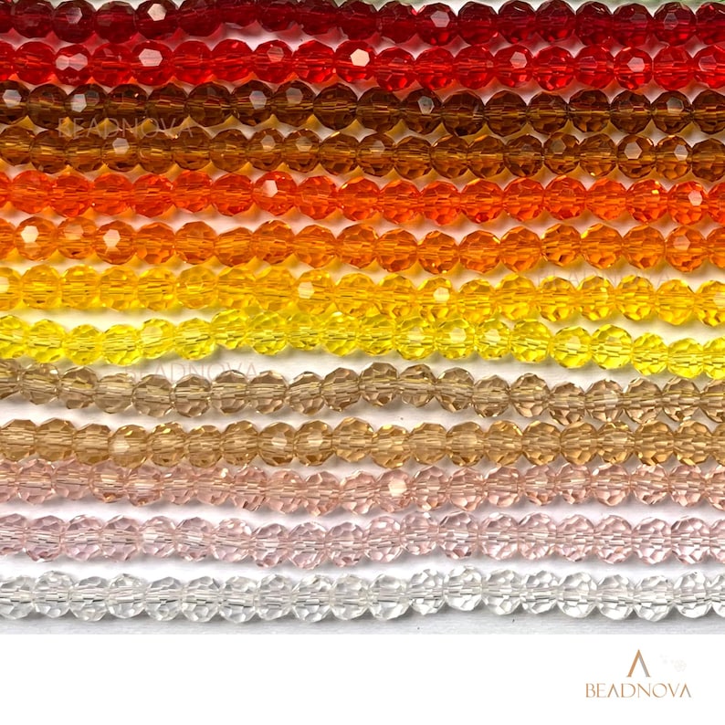 3/4/6/8/10mm Faceted Beads Classic Round Crystal Glass Beads Fashion Jewelry Beads Findings Charm Beads #5000 image 7