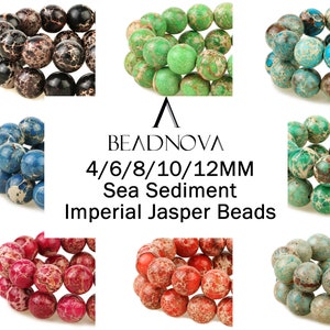 Sea Sediment Imperial Jasper Round Beads Galaxy Regalite Emperor Ocean Jasper Spiritual Healing Stone Purple Blue Green Red 4 6 8 10mm