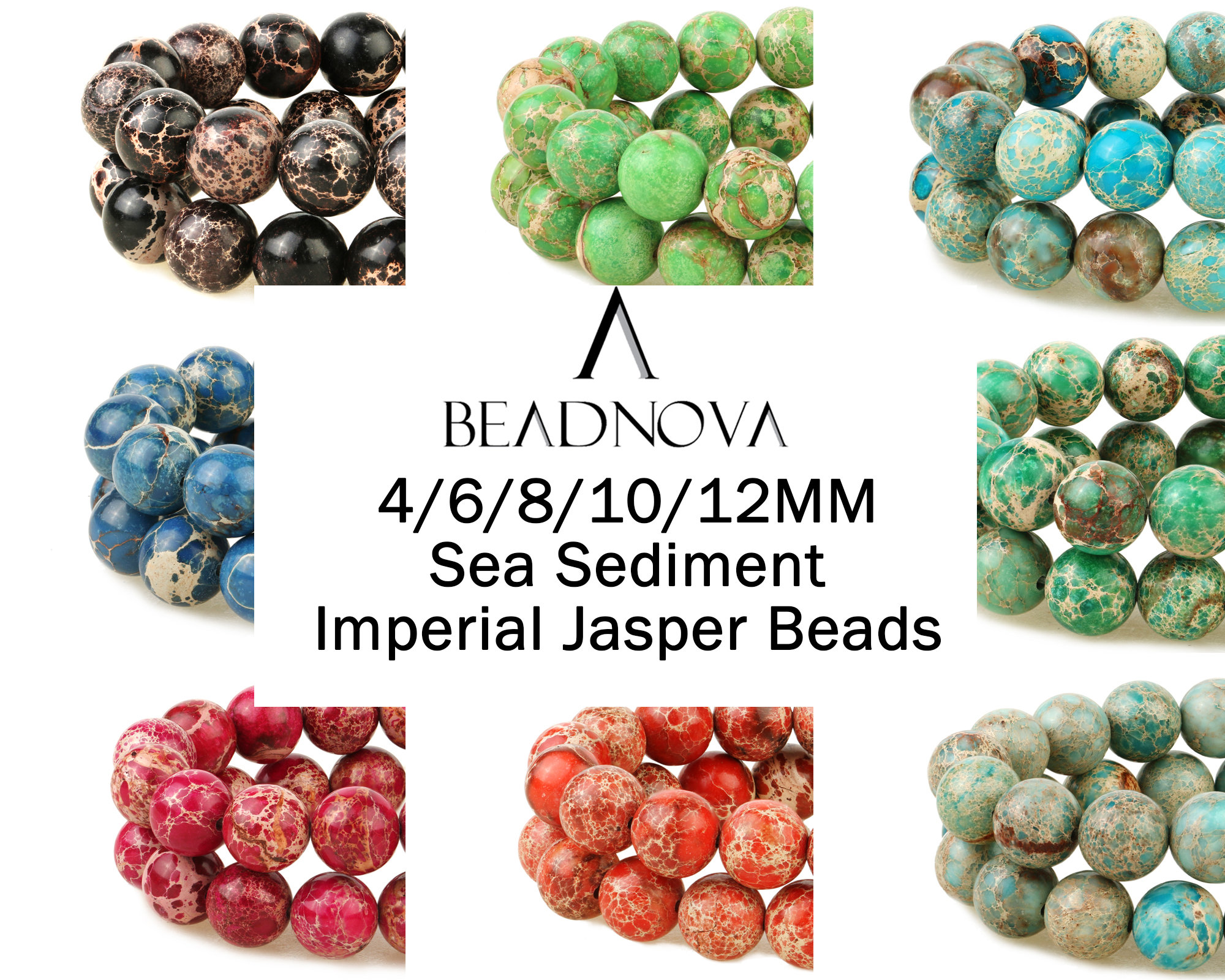 Sea Sediment Imperial Jasper Round Beads Galaxy Regalite Emperor