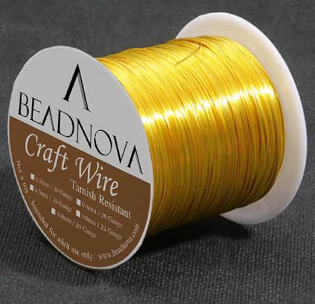 18K Gold Color Copper Wire Solid Round Bare Jewelry Making Line Golden ...