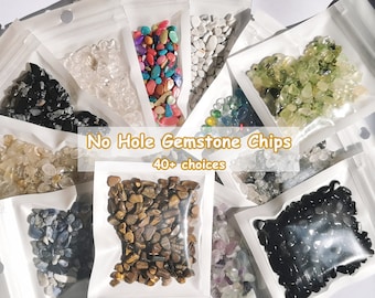 Ongeboorde natuurlijke edelsteen Crystal Chips GEEN Gat Semi Getrommelde Chips Kralen Onregelmatige Losse Nugget Kralen Bevindingen voor DIY Sieraden Maken Bulk