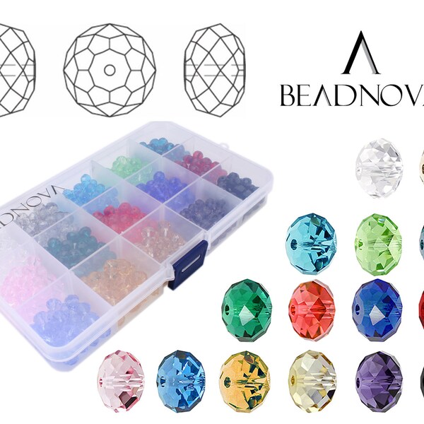 thumbnail image 2 of 10 Strands Crystal Glass Rondelle Beads – Faceted Tiny Loose Beads For Jewelry Making – 6x4mm 2 of 4