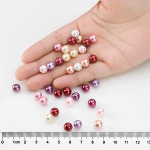 Satin Glass Pearl Round Beads 3mm / 4mm / 5mm / 6mm / 8mm / 10mm Pearlized Imitation Pearl Beads 100pcs Pack image 5