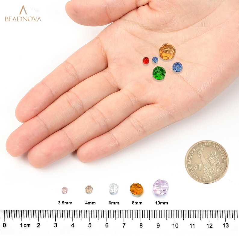 3/4/6/8/10mm Faceted Beads Classic Round Crystal Glass Beads Fashion Jewelry Beads Findings Charm Beads #5000 image 8