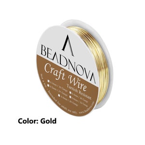 Solid Round Bare Copper Wire 20/22/24/26/30 Gauge Gold Silver Color Tarnish Resistant Jewelry Making Wire Dead Soft BEADNOVA Gold