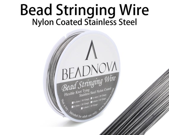 0.3-0.6mm Nylon Coated Stainless Steel Bead Stringing Wire Jewelry Beading Craft 7 Strand 22 / 24 / 26 / 30Gauge 50 38 27 Yard