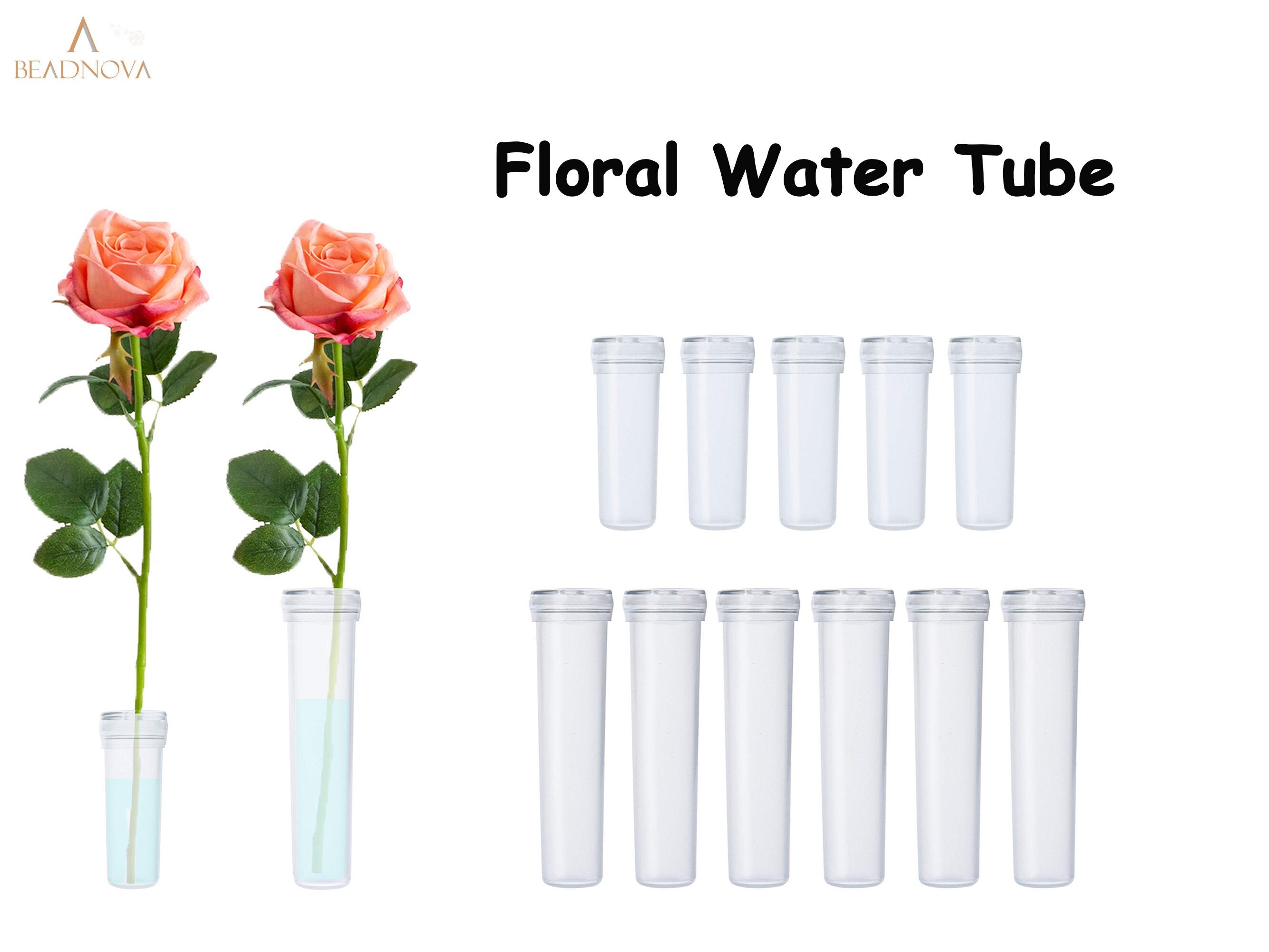 100pcs Floral Water Tubes Plastic Green Floral Tubes With Rubber Flower  Water Tubes Flower Tubes