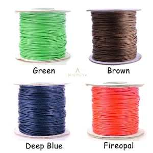 1mm Waxed Nylon Thread 100 Yards DIY Beading Cord Round String For Bracelet Jewerly Making 300 feets Roll Spool BEADNOVA image 8
