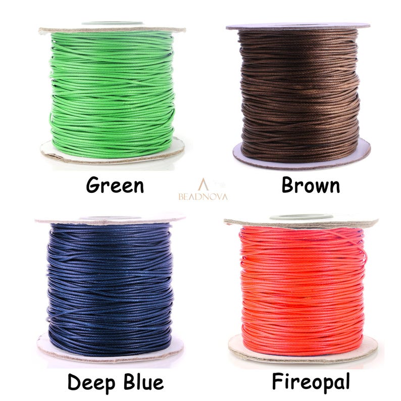 1mm Waxed Nylon Thread 100 Yards DIY Beading Cord Round String For Bracelet Jewerly Making 300 feets Roll Spool BEADNOVA image 8