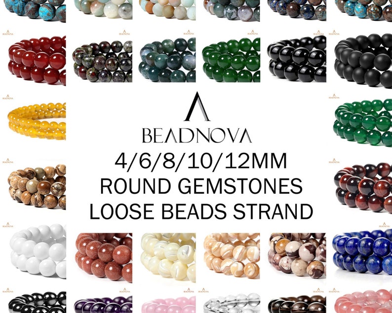 4-12mm natuurlijke edelsteen kralen ronde gladde matte losse kralen steen Agaat kristal kwarts sieraden maken monster volgorde 4mm 6mm 8mm 10mm 12mm afbeelding 1