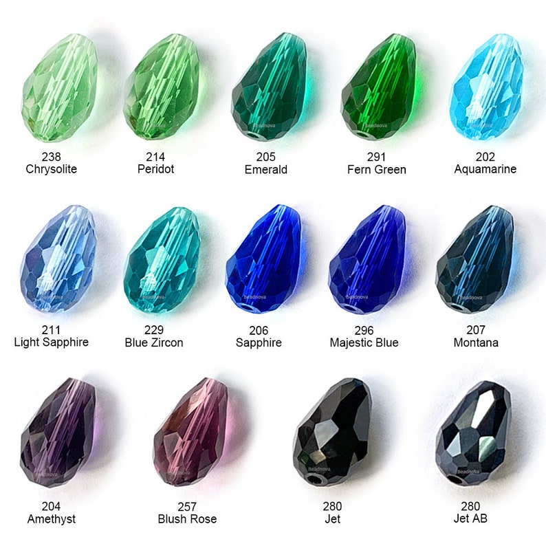 Teardrops Faceted Beads Tear Drop Beads Crystal Glass Beads Etsy