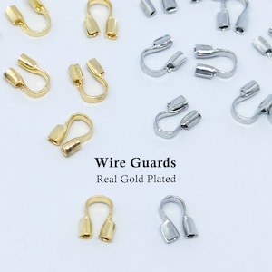 Gold Plated Wire Guardian Protector Anti Tarnish U Shape Wire Guard Cable Thimble for DIY Bracelet Necklace Jewelry Making 4mm 0.6mm Hole