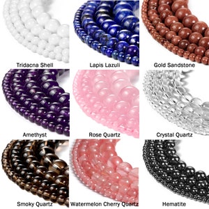 Natural Gemstone Beads Round Smooth Matte Loose Beads Stone Agate Crystal Quartz Jewelry Making Sample Order 4mm 6mm 8mm 10mm 12mm Beadnova image 5