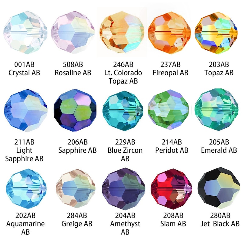 4/6/8mm AB Couleurs Revêtements Aurora Borealis Cristal Perles À Facettes Rondes Effets Résultats DIY Perles Élément En Vrac BEADNOVA 5000 image 4