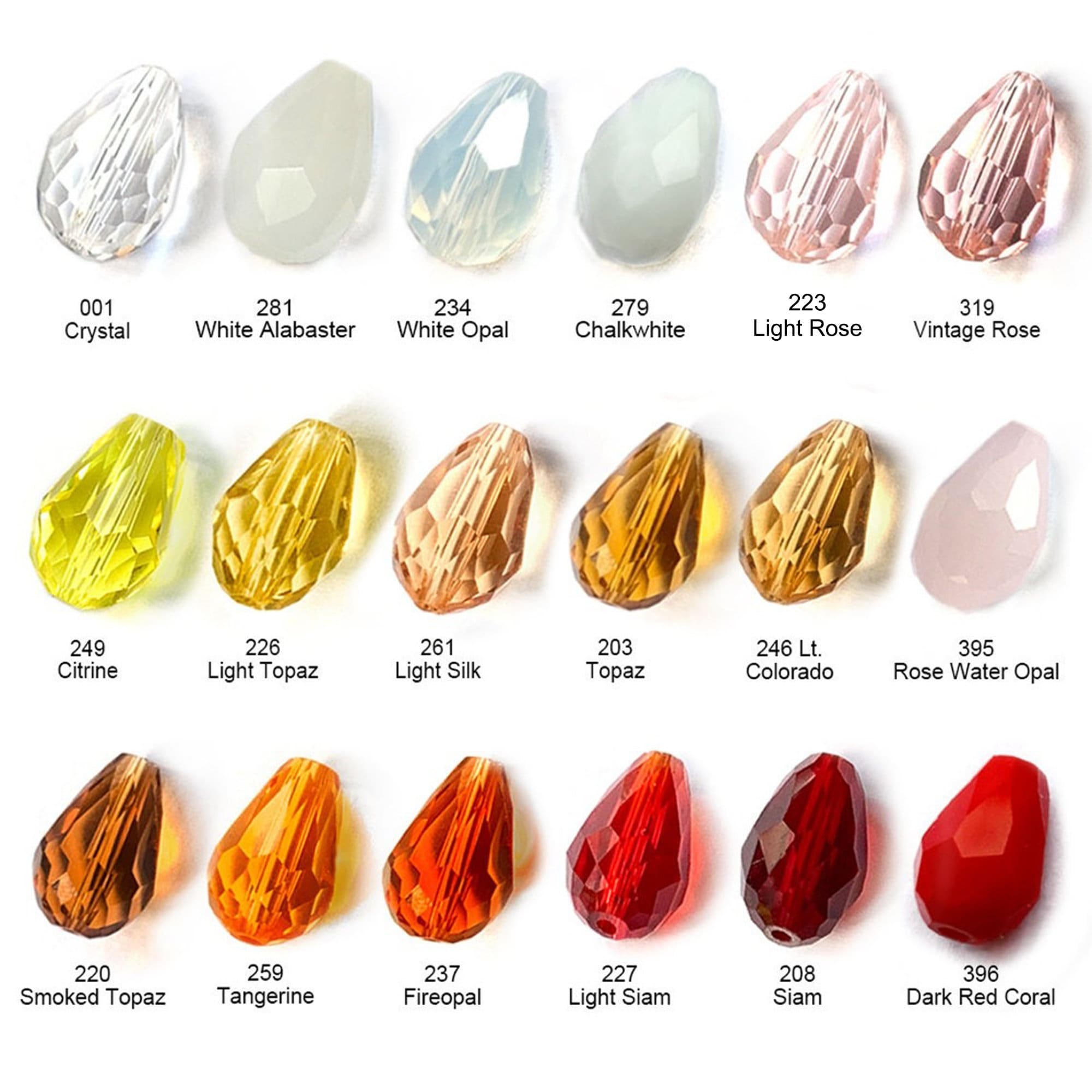 300Pcs Teardrop Glass Beads – 15 Colors, 12mm Faceted Crystal Beads For DIY Jewelry Making - View #2