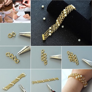 14k Gold Plated Light Gold Claw Clasps & Open Jump Rings Trigger Catch 3-8mm Rings 10 12 14mm Clasps Jewelry Kits Box Set For Jewelry Making image 9