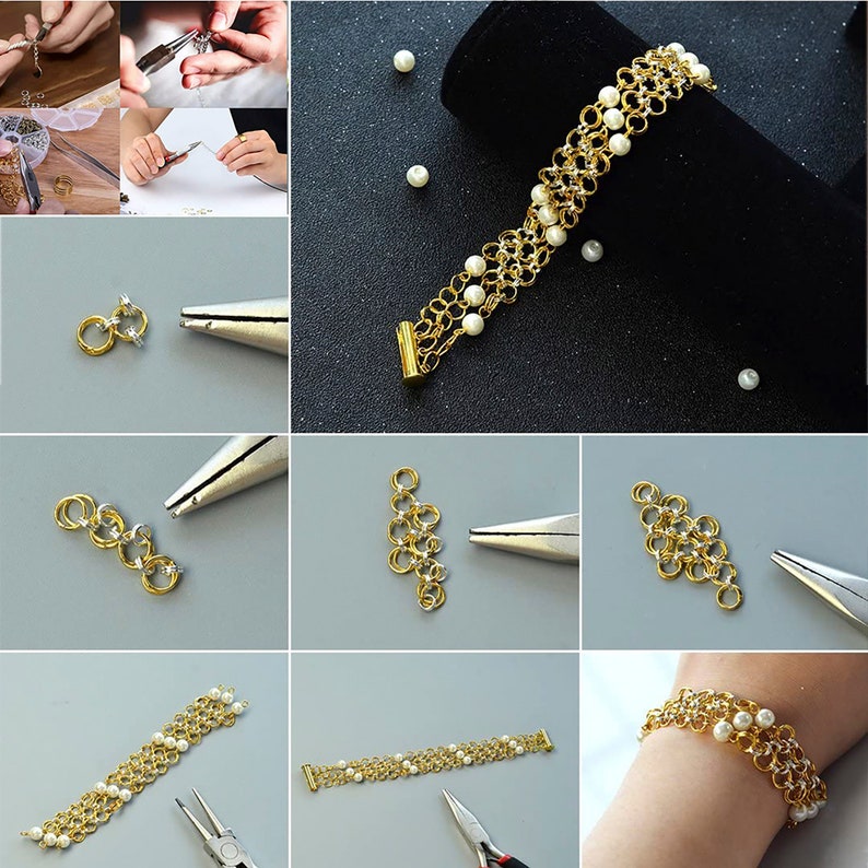 14k Gold Plated Light Gold Claw Clasps & Open Jump Rings Trigger Catch 3-8mm Rings 10 12 14mm Clasps Jewelry Kits Box Set For Jewelry Making image 9