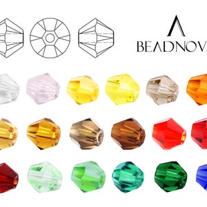 3mm 4mm 6mm Bicone Faceted Bead Findings Crystal Glass Beads Fashion Beads by BEADNOVA