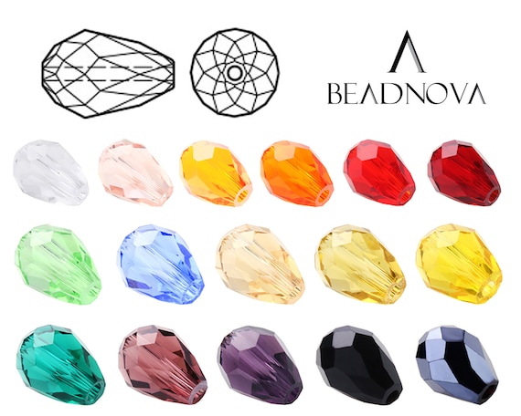 Teardrops Faceted Beads Tear Drop Beads Crystal Glass Beads Opaque Opal  White Fashion Beads for Jewelry Making BEADNOVA 5500 