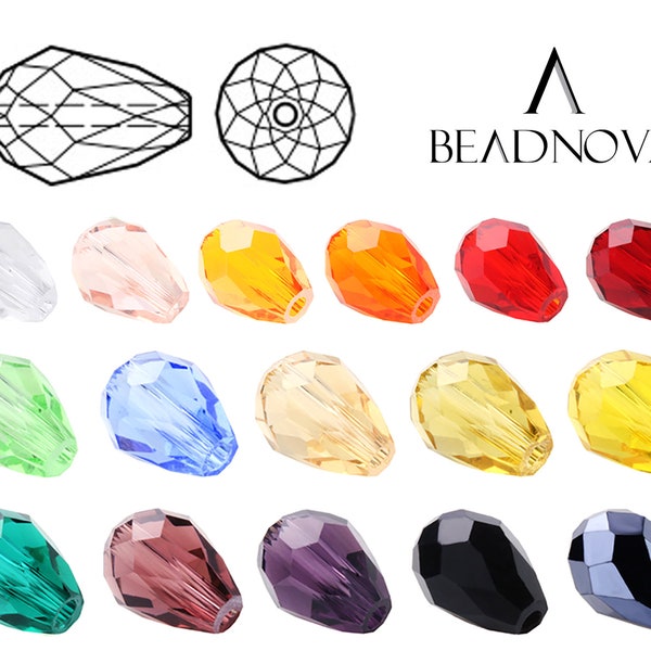 Teardrops Faceted Beads Tear drop Beads Crystal Glass Beads Opaque Opal White Fashion Beads For Jewelry Making BEADNOVA #5500