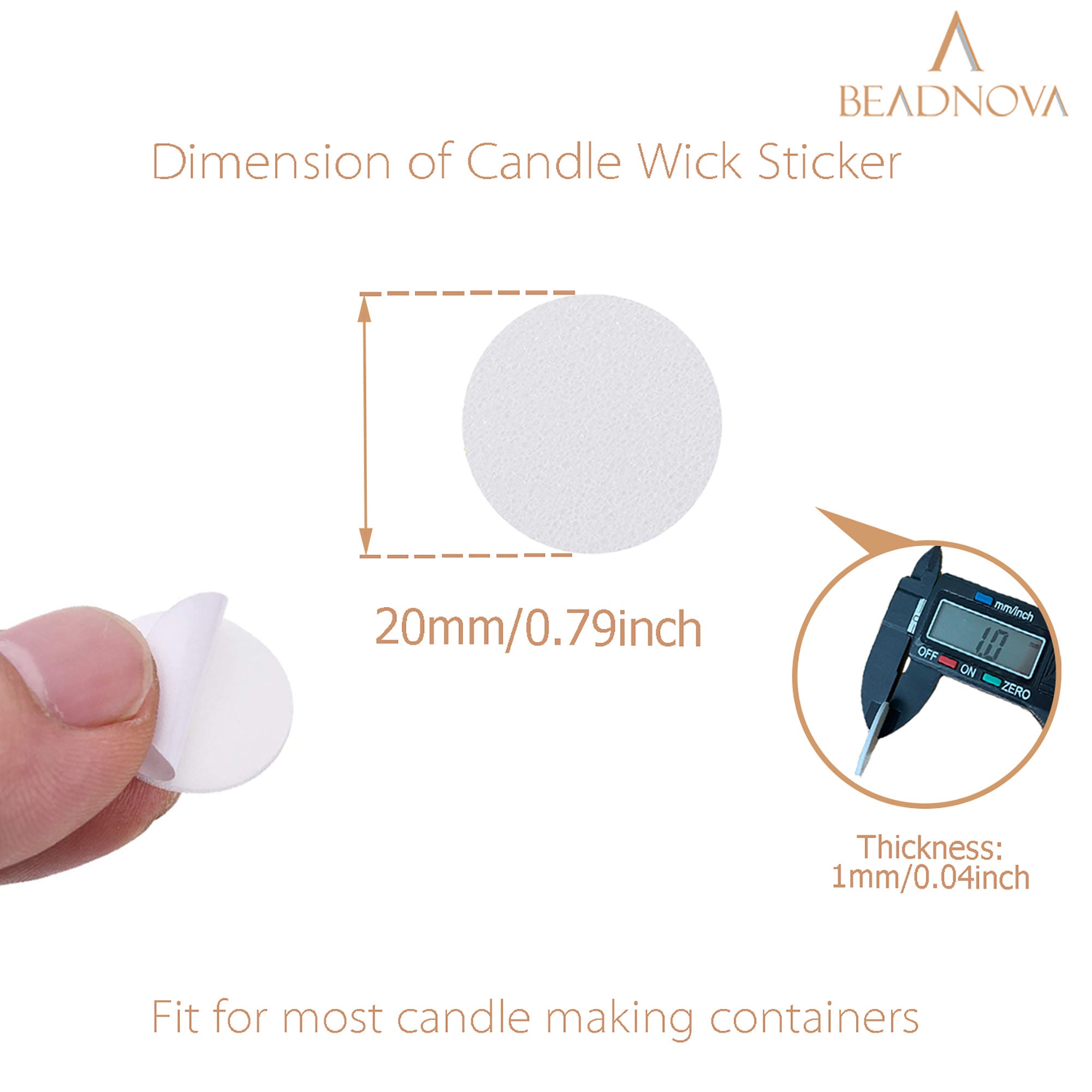 Parafin Candle Wicks 12 Cm Natural Wax Coating With Metal Tab 100/pcs