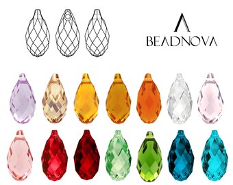 10pcs 12x25mm Crystal Findings Glass Faceted Loose Spacer Teardrop Beads Drops 10pcs 12x25mm Crystal Findings Glass Faceted Loose Spacer Teardrop Beads Drops