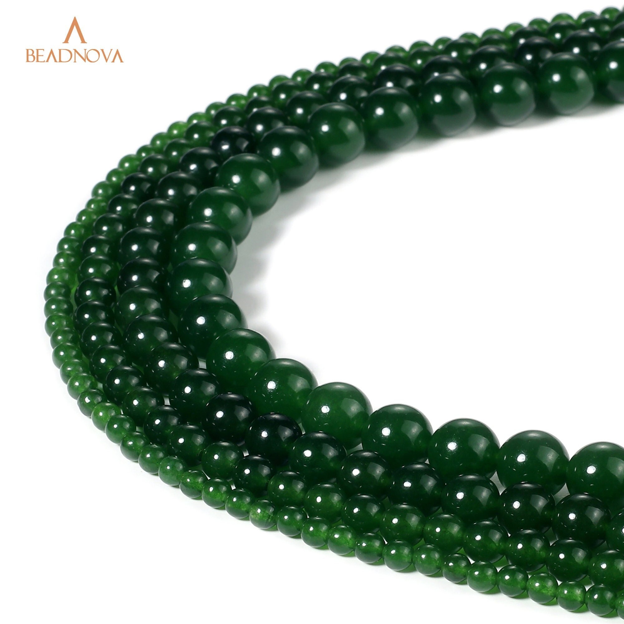 Glass Beads for Jewelry Making Kit, 8MM Imitating Natural Jade Bracelets  Beads Kit - with Jump Rings