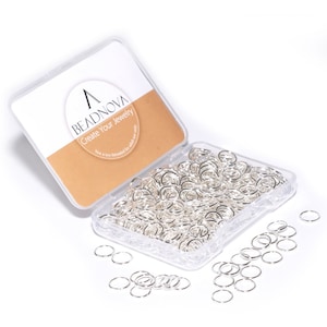 Open Jump Ring Silver Plated Silvertone Color Jumprings for Jewelry Making 3mm 4mm 5mm 6mm 7mm 8mm 10mm BEADNOVA 8mm