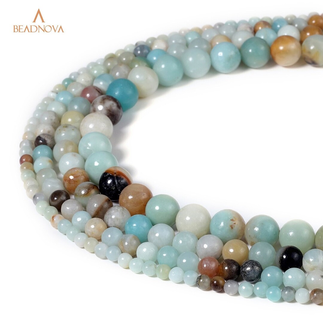 Natural Amazonite Beads Amazonstone Crystal Energy Blue Green Smooth