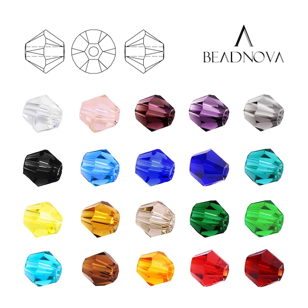 3mm 4mm 6mm Bicone Faceted Bead Findings Crystal Glass Beads Fashion Beads for DIY Earrings Bracelet Jewelry Making