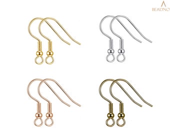 Brass Earring Hooks Fish Hook Gold Silver Bronze Color Earring Findings Kits For Earings Jewelry Making DIY Earrings Supplies 22 Gauge Wire