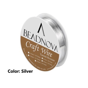 Solid Round Bare Copper Wire 20/22/24/26/30 Gauge Gold Silver Color Tarnish Resistant Jewelry Making Wire Dead Soft BEADNOVA Silver