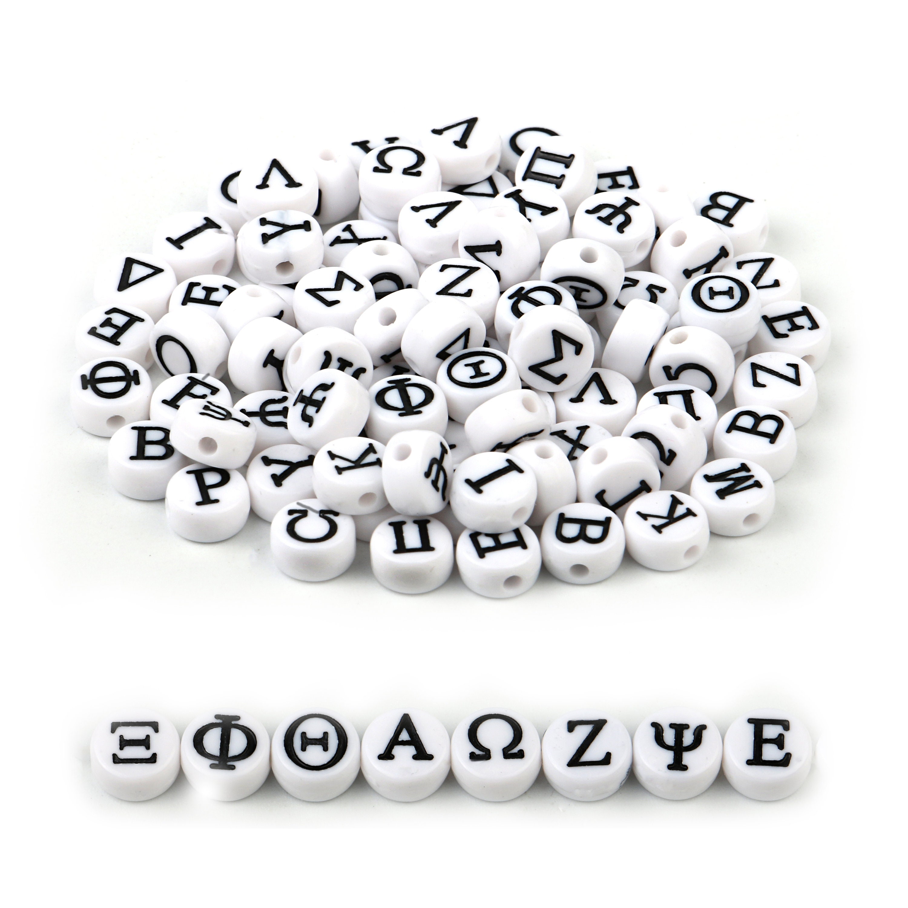YUNAI Cuentas de letras para pulseras, 1200 cuentas redondas blancas del  alfabeto de la A a la Z de 0.236 x 0.276 pulgadas (0.157 x 0.276 in), kit  de