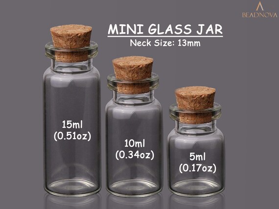 12pcs/lot Small Glass Bottles with Cork Stopper 10ml/30/50/60ml 10 Sizes  U-pick