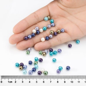 Satin Glass Pearl Round Beads 3mm / 4mm / 5mm / 6mm / 8mm / 10mm Pearlized Imitation Pearl Beads 100pcs Pack image 3