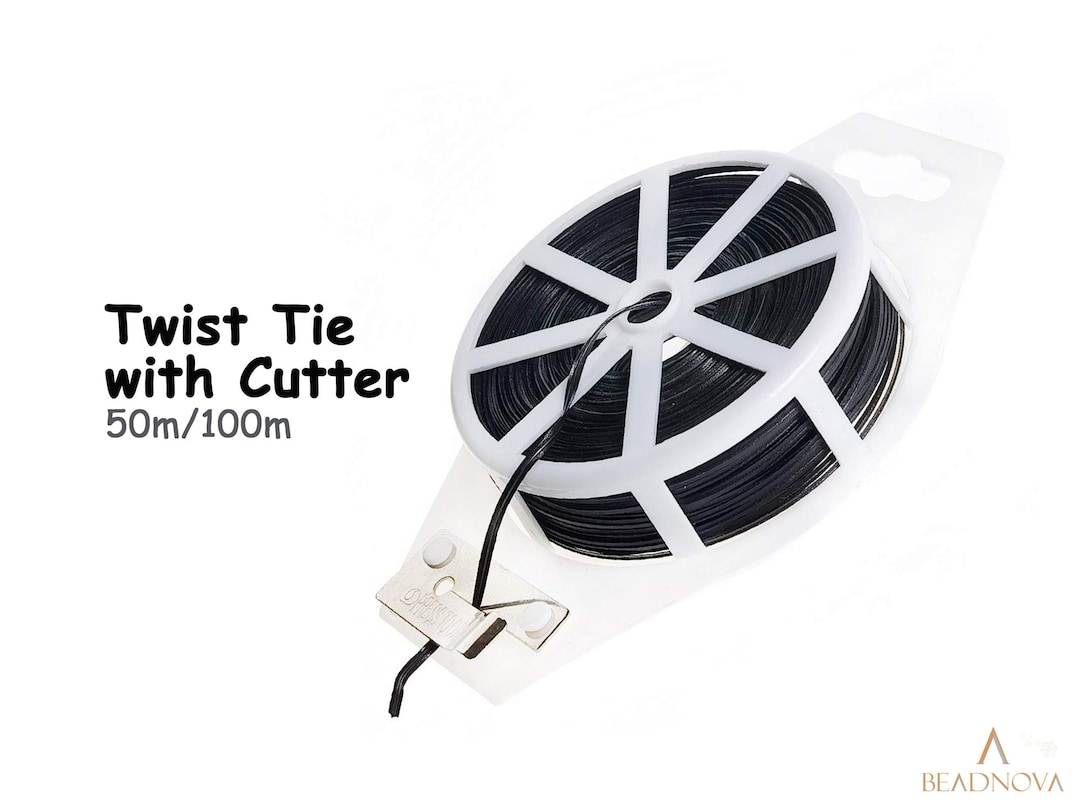 Black Twist Ties Spool Cables Organizer Multipurpose Wire Plastic