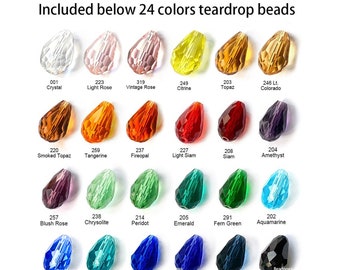 Teardrops Faceted Beads Tear Drop Beads Crystal Glass Beads