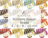 Wholesale 100pcs Crystal Rhinestone Rondelle Spacer Beads Size 4mm-10mm