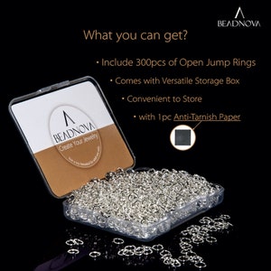 Open Jump Ring Silver Plated Silvertone Color Jumprings for Jewelry Making 3mm 4mm 5mm 6mm 7mm 8mm 10mm BEADNOVA image 3