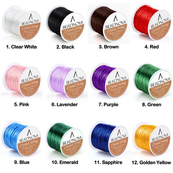1mm Elastic Stretch Polyester Crystal String Cord 60m roll Multi