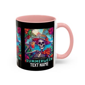 Taza de café con esqueleto, divertida y espeluznante, personalizada, decoración otoñal, regalo para amantes del café, taza para fiesta de Halloween, diferentes colores.