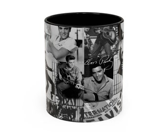 Taza personalizada con foto de Elvis Presley de 325 ml, regalo para amigos, collage de fotos para el Día de la Madre, regalo para amantes del café y el té, motivación para el trabajo.