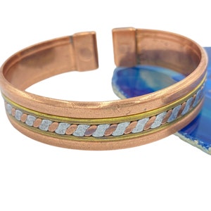 Magnetic Three Colour Copper Band Bracelet