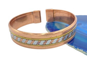Magnetic Three Colour Copper Band Bracelet